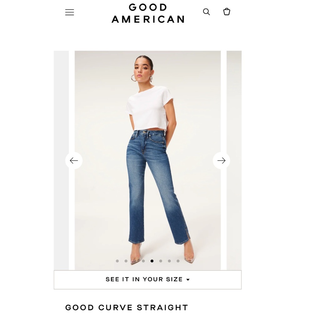 Good American Good Curve Straight Jeans - Size 8/29